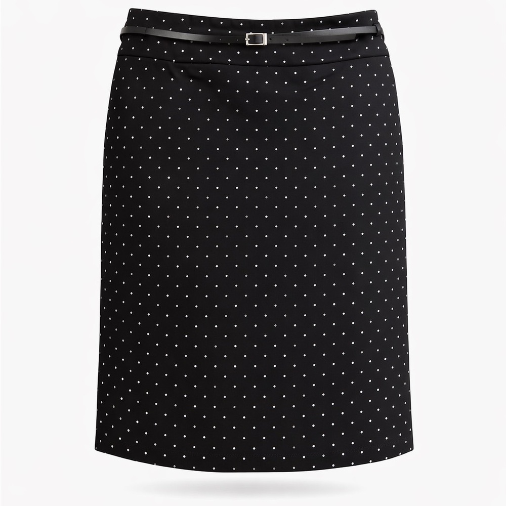 Liz Claiborne Black Skirt with White Dots